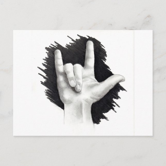 CARTE POSTALE JE T'AIME DANS ASL #2 (Devant)