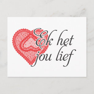 Carte Postale Je t'aime en afrikaans
