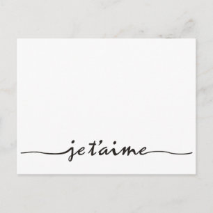 Carte Postale je t'aime - Je t'aime en français - noir