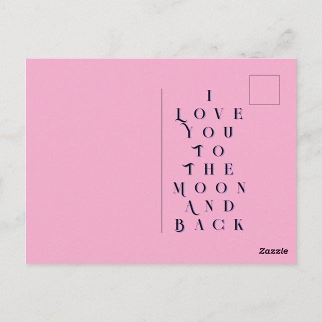 Carte Postale Je t'aime jusqu'à la lune et retour (Dos)
