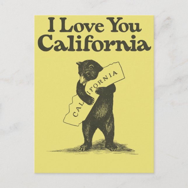 Carte Postale Je t'aime la Californie (Devant)