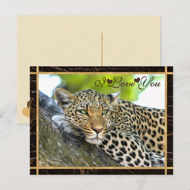 Carte Postale Je t'aime Leopard Photo (Devant / Derrière)
