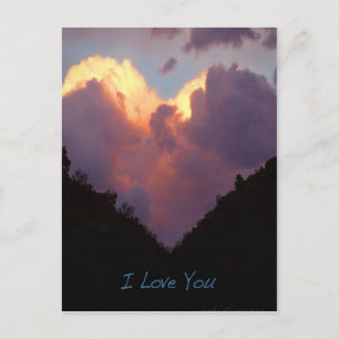 Carte Postale Je T'Aime, Nuage De Coeur