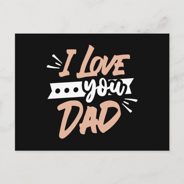Carte Postale Je t'aime Papa (Devant)