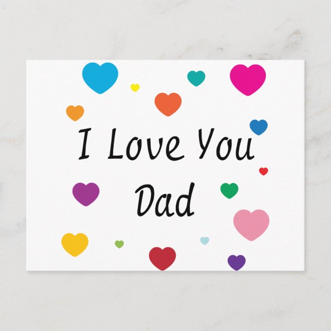 Carte Postale Je T'Aime, Papa (Devant)