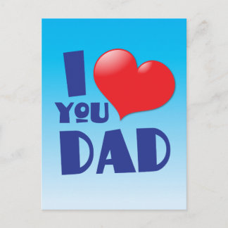 Carte Postale Je t'aime PAPA ! avec le coeur