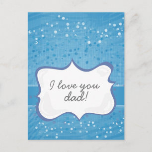 Carte Postale 'Je t'aime papa ! ' sur des points bleus