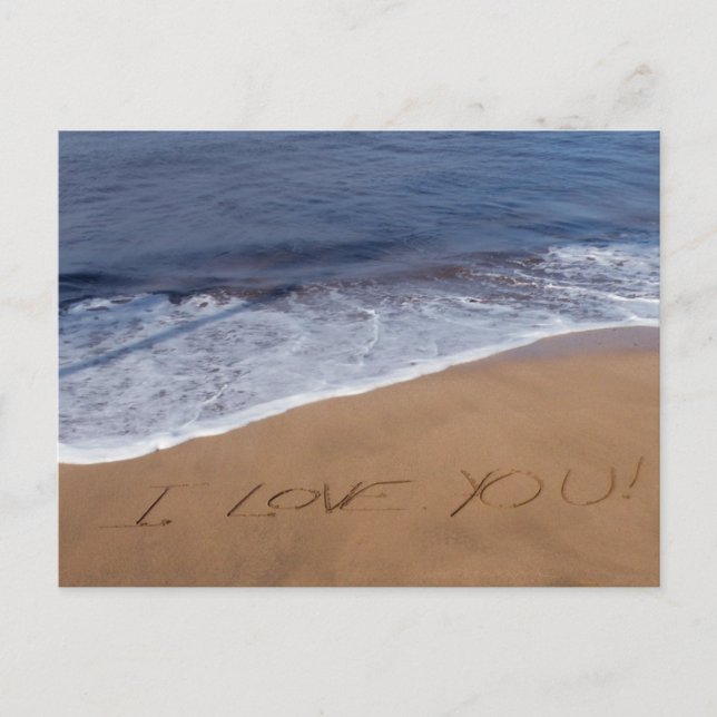 Carte Postale Je t'aime... plage amour (Devant)