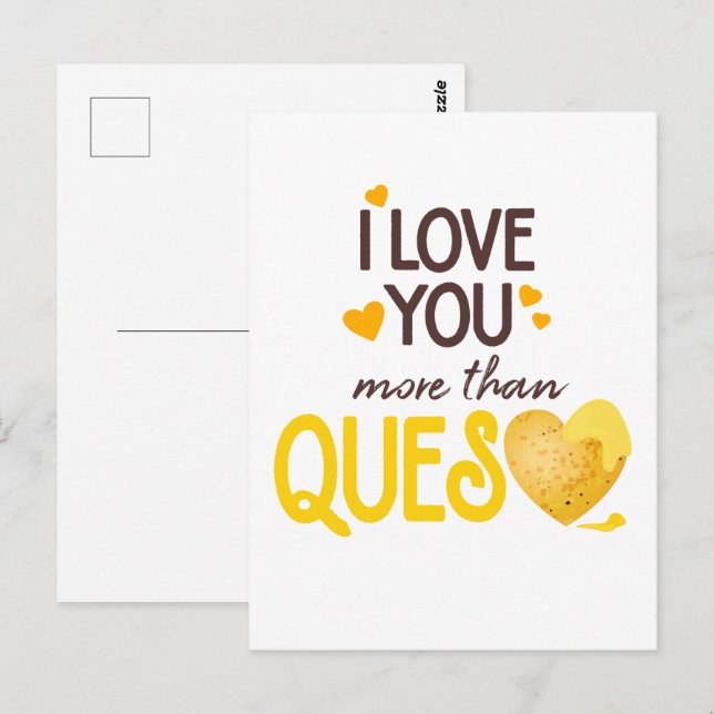 Carte Postale Je T'Aime Plus Que Queso (Devant / Derrière)