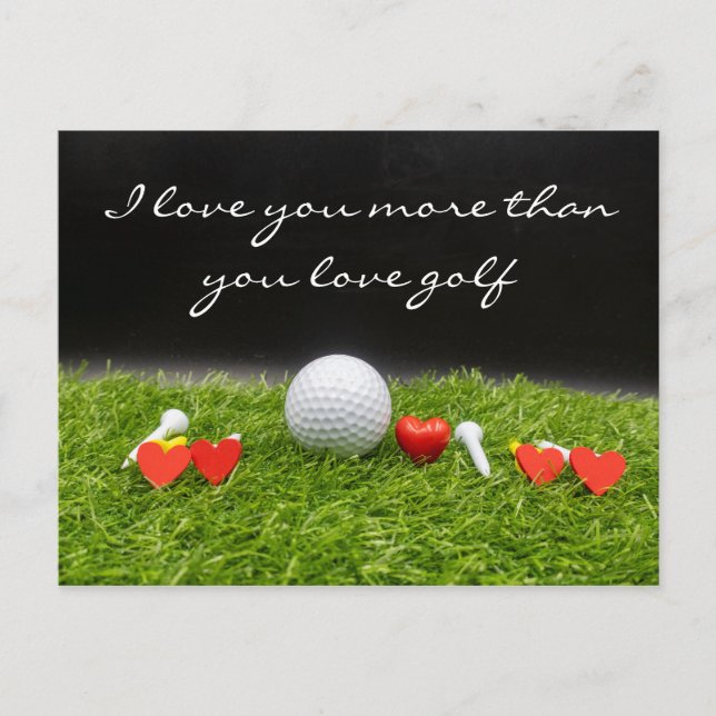 Carte Postale Je t'aime plus que tu n'aimes le golf (Devant)