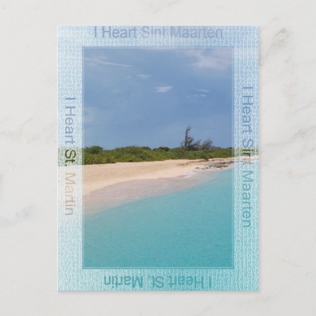 Carte postale Je t'aime Sint Maarten (Devant)