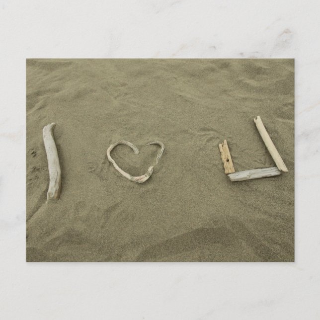 Carte Postale Je t'aime sur la plage (Devant)