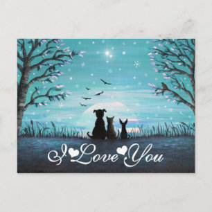 Carte Postale Je T'Aime Whimsical Winter Sunset