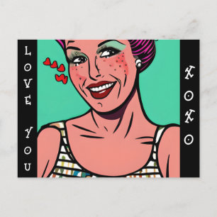 Carte Postale Je t'aime xoxo Tu me manques