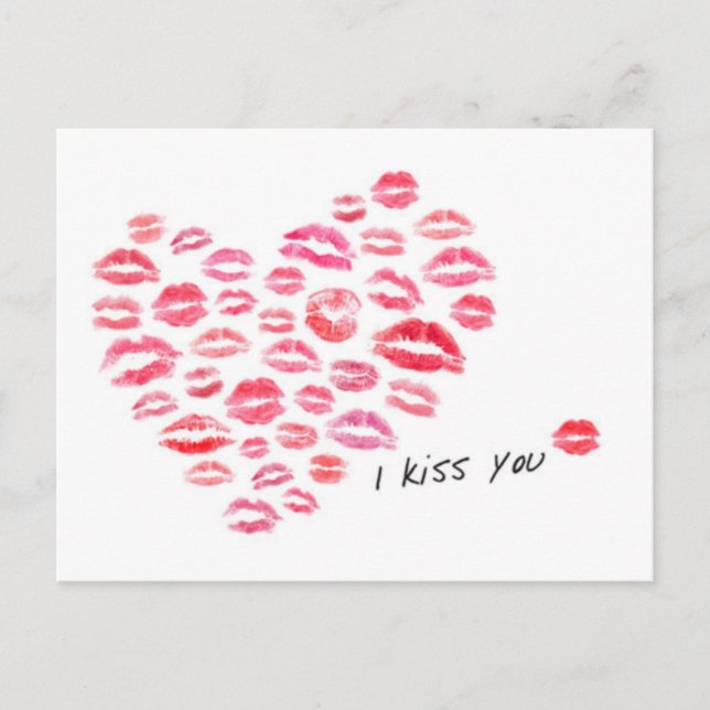 Carte Postale Je T'Embrasse Coeur (Devant)