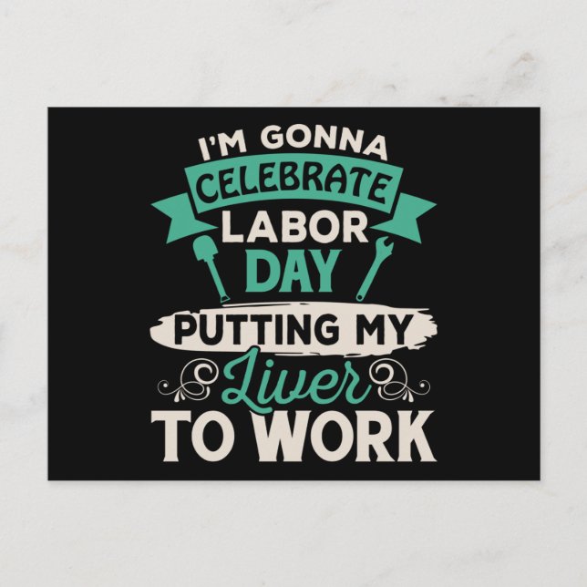Carte Postale Je vais célébrer la fête du travail (Devant)