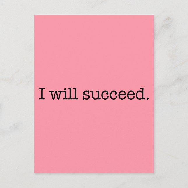 Carte Postale Je Vais Réussir La Citation De Succès Inspirationn (Devant)