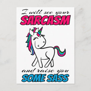 Carte Postale Je Vais Ton Sarcasme Et Je Te Lèverai Un Sass