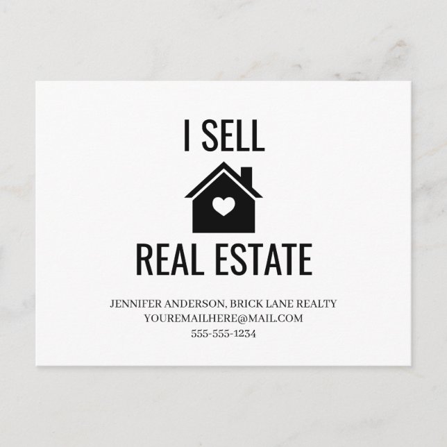 Carte Postale Je Vends Immobilier Maison Coeur Marketing Immo (Devant)