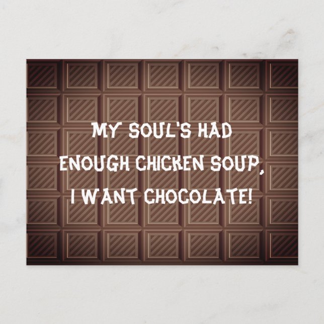 Carte Postale Je veux de la blague au chocolat (Devant)