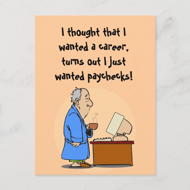 Carte Postale Je veux des chèques de paie ! (Devant)