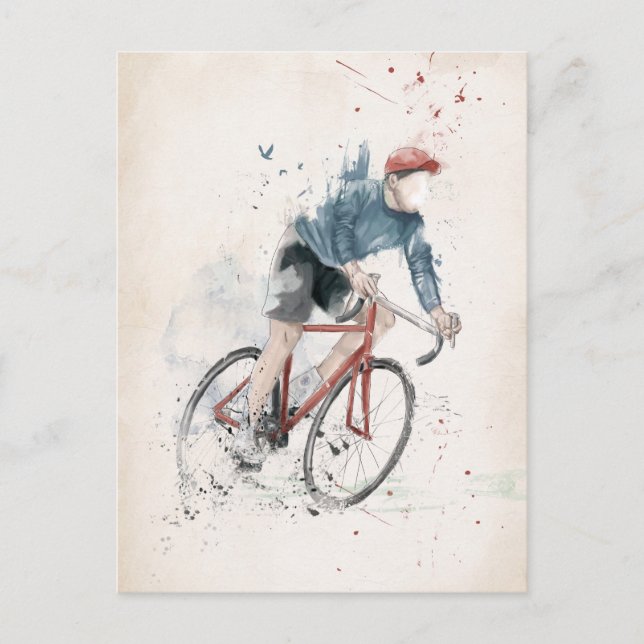 Carte Postale Je veux faire du vélo (Devant)