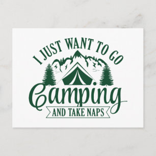 Carte Postale Je Veux Juste Aller En Camping Et Faire La Sieste