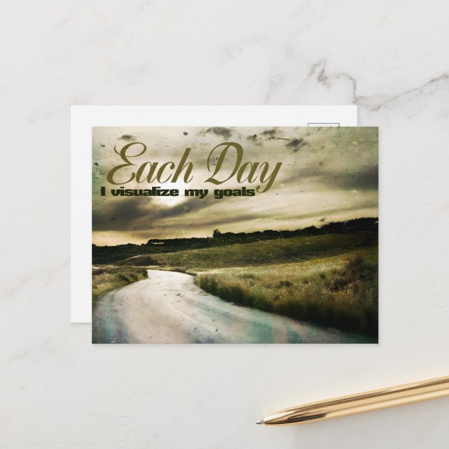 Carte Postale "Je visualise mes objectifs" Motivation Affirmatio (Devant/Arrière en situation)