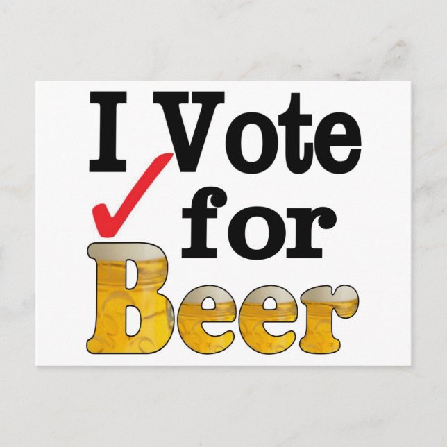 Carte Postale Je vote pour la bière (Devant)