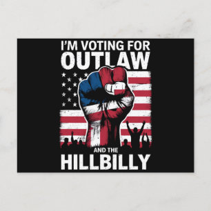 Carte Postale Je Vote Pour l'Outlaw Et le Hillbilly 2024 U