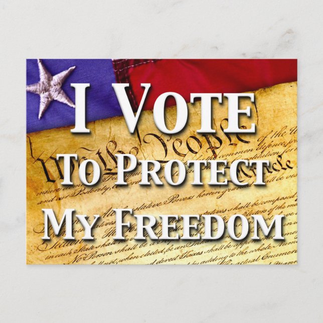 Carte Postale Je Vote Pour Protéger Ma Liberté (Devant)