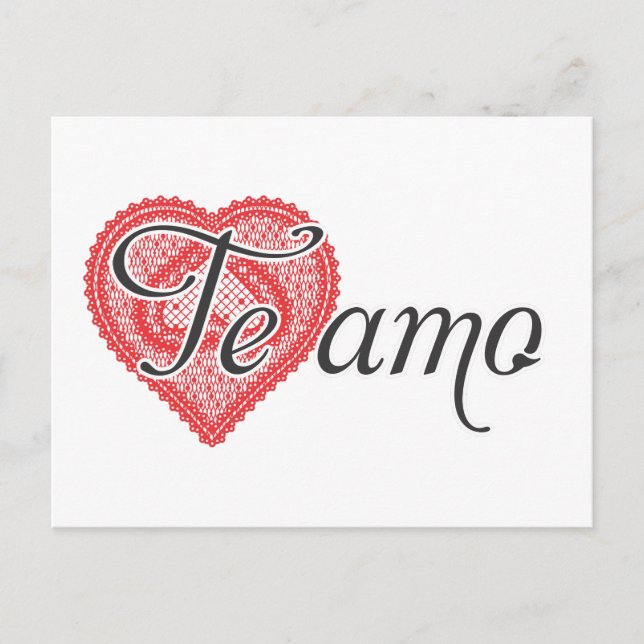 Carte Postale Je vous aime en espagnol - Te amo (Devant)