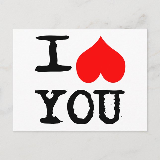 Carte Postale Je vous Coeur personnalisé (Devant)