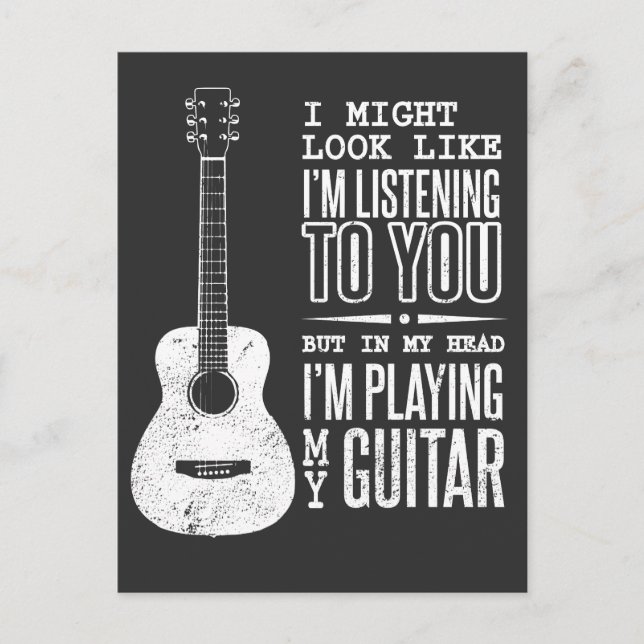 Carte Postale Je vous écoute Musique Guitare (Devant)