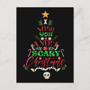 Carte Postale Je vous souhaite un squelette de sapin de Noël trè