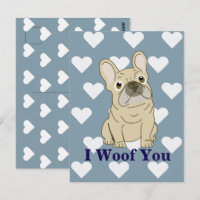 Je vous woof - cœurs de Bouledogue français