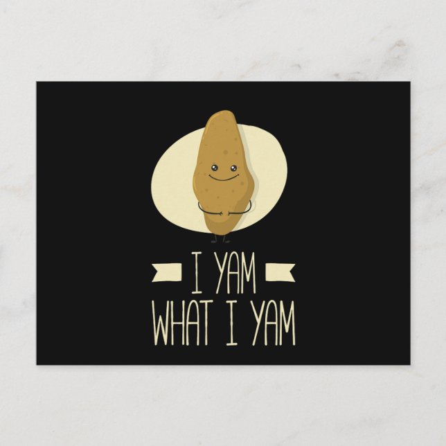 Carte Postale Je Yam Ce Que Je Yam Sweet Potato Thanksgiving (Devant)