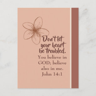 Carte Postale Jean 14:1 Ne laissez pas votre coeur troublé