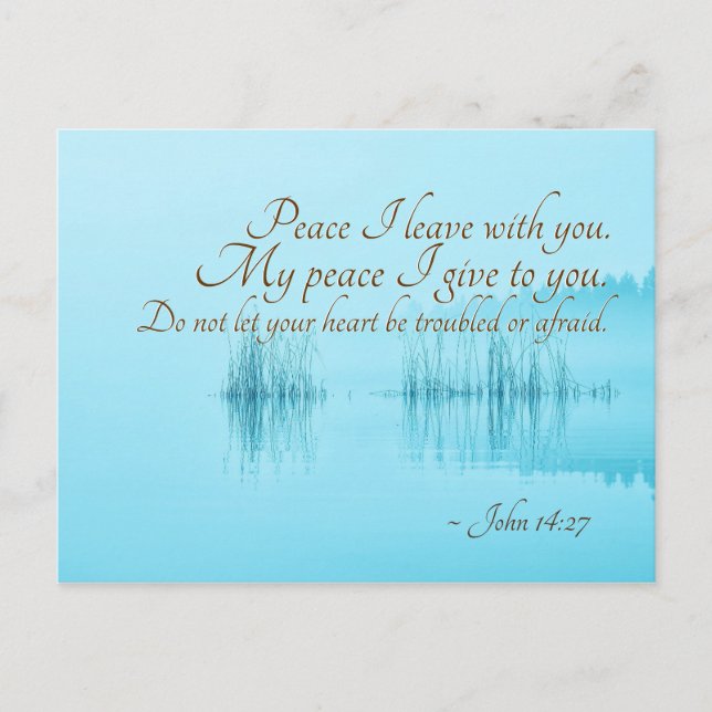 Carte Postale Jean 14:27 Paix Je pars avec toi, Bible Verse (Devant)