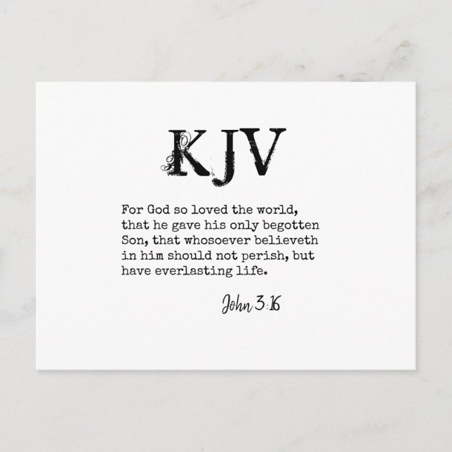 Carte Postale Jean 3:16 Citation de la Bible - Peut être Customi (Devant)