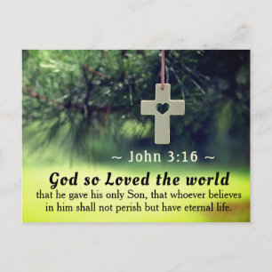 Carte Postale Jean 3:16 Dieu a tant aimé le monde qu'il a donné 