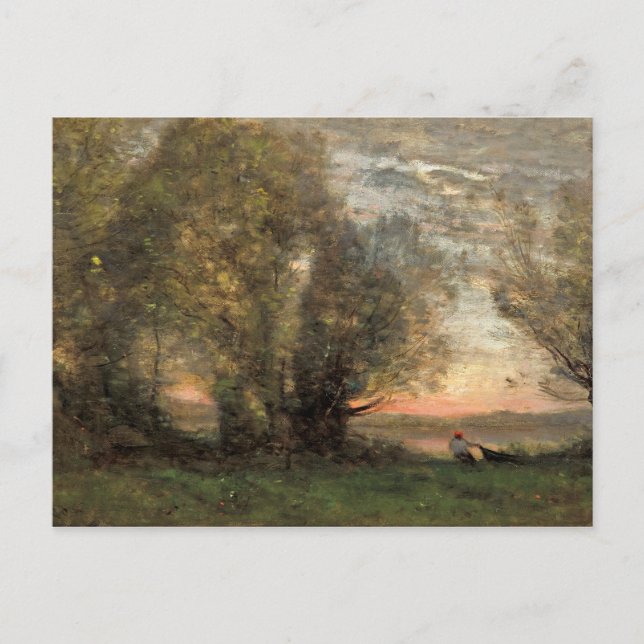 Carte Postale Jean-Baptiste-Camille Corot - Le pêcheur (Devant)