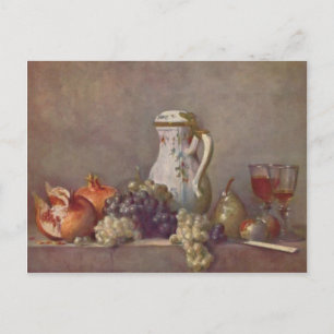 Carte Postale Jean Chardin- Vie morte avec théière en porcelaine