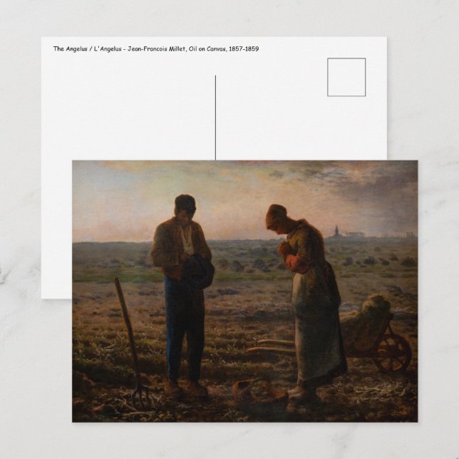 Carte Postale Jean-François Millet - L'Angelus (Devant / Derrière)