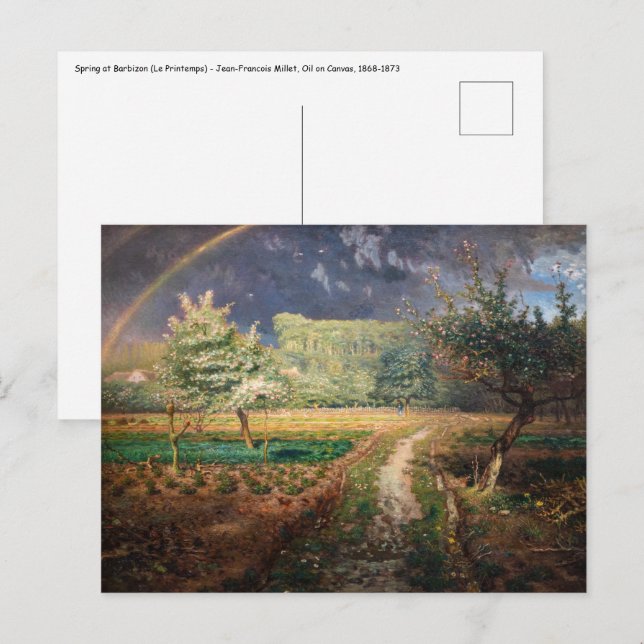 Carte Postale Jean-François Millet - Printemps à Barbizon (Devant / Derrière)