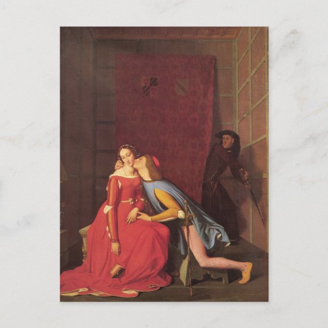 Carte Postale Jean Ingres- Francesca da Rimini & Paolo Malatesta (Devant)