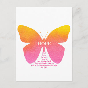 Carte Postale Jeremiah 29 Hope Butterfly
