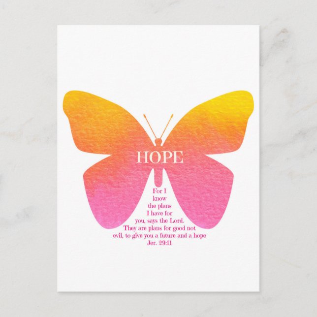 Carte Postale Jeremiah 29 Hope Butterfly (Devant)