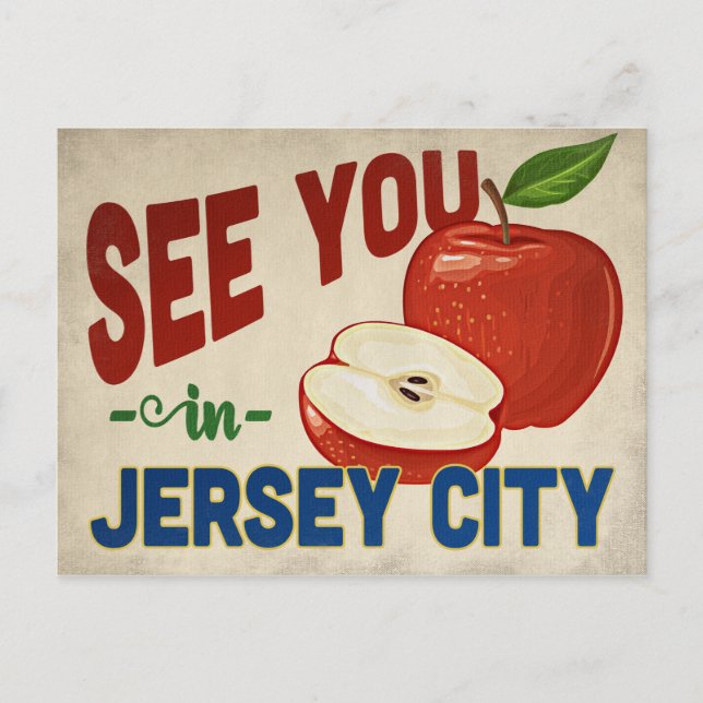 Carte Postale Jersey City New Jersey Apple - Vintage voyage (Devant)