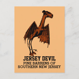 Carte Postale Jersey Devil Creature Cryptid Texte personnalisabl